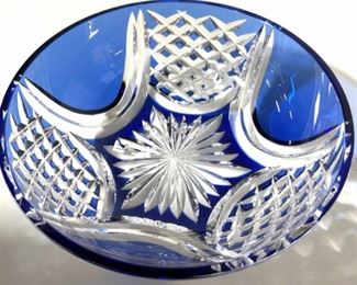 Cobalt Blue Bohemian Crystal Bowl
