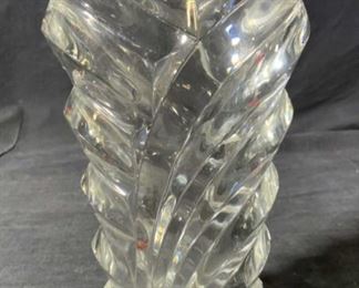 Art Glass Ribbed Vase

