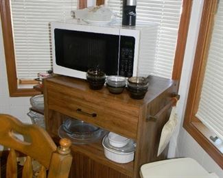 microwave and stand