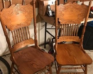 2 of 4 matching wood chairs 