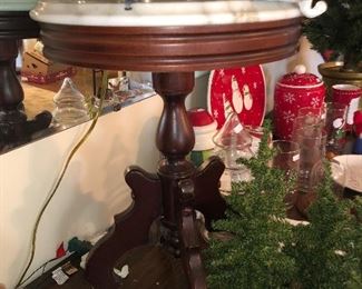 Vintage Victorian marble top accent table.