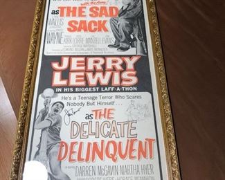 autographed by Jerry Lewis in person/framed