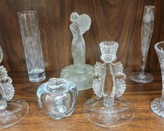 Tiffany Apple Paperweight, Waterford Angle & Vase , Frosted Bashful  Charlotte Flower Frog and more