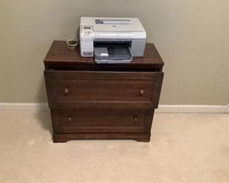 LARGE 2 DRAWER CABINET AND OTHER STORAGE AND OFFICE FILE CABINETS. ALL IN ONE COPIER, SCANNER AND PRINTER