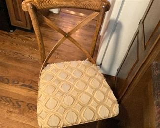 SWEET UNUSUAL BENTWOOD WOVEN BOTTOM CHAIR.  IT IS A BEAUTY.  CHAIR PAD INCLUDED