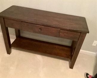 SOLID HAND SCRAPED WOOD TOP 2 DRAYER CREDENZA….LOVELY