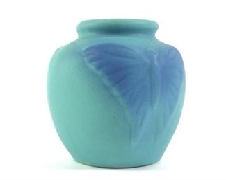 Van Briggle Butterfly Vase in Matte Ming Blue