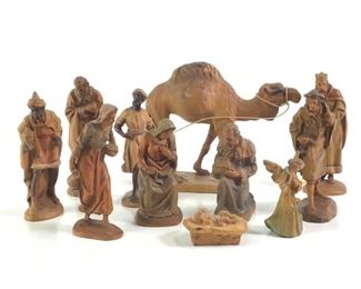 11 Kuolt ANRI Italy Carved 3" Nativity Figures