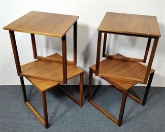 Set of 4 Mid Century Wood Tables
