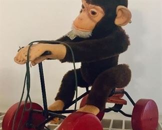 Steiff Peter Monkey on Bike