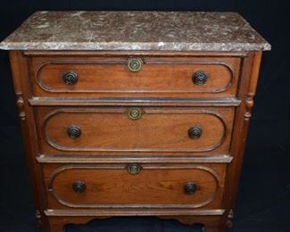 Wooden Dresser with Marble Top
