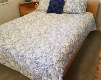 Queen bed with underbed storage drawers ($175 if bought alone),   [size 65 in x 88 in x 15 in.