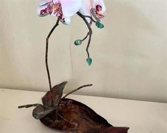 Gorgeous Orchid copper art made in the Amanas.