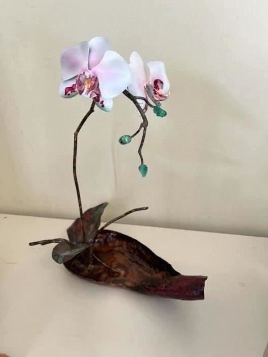 Gorgeous Orchid copper art made in the Amanas.