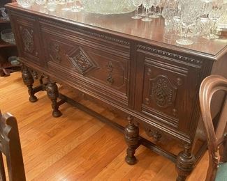 Stunning Carved Bulbous Legs Buffet