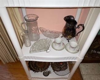Silverplate, Crystal, Pitchers, Plates, Cups and Saucers