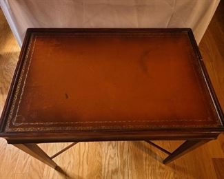 Leather Top Side Table