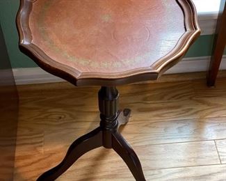 Leather Top Small Table