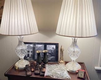 Matching Crystal Lamps, Bonze Baby Shoes, Bag of Glass Prisms, Rocket Bank