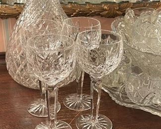 Pineapple Crystal Vase, Waterford Balloon Goblets