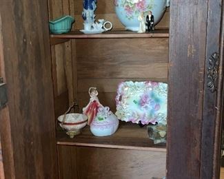 Porcelain figurines & Dishes and Water Pitcher