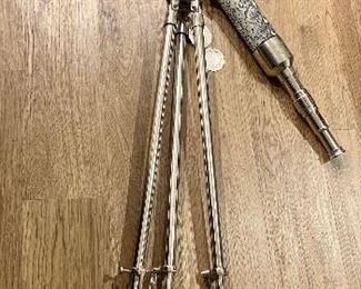 Snakeskin and stainless 
Telescopes decor 
Tall and Heavy about 5ft 
New with tags 65.00 obo 
