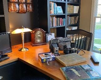 Wall Décor, Lots of Books, Paper Shredder, Baseball Memorabilia, Desk Clock, Desk Lamp, Antique Cameras