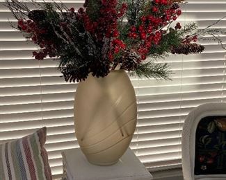 Glass Vase with Holiday Flowers