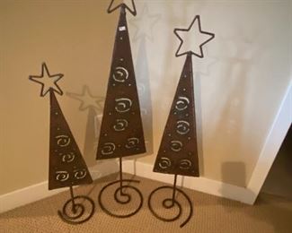 Set of Metal Holiday Trees