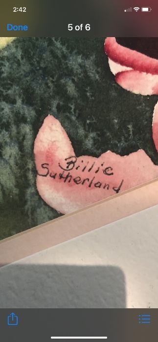 Watercolor Signature 'Billie Sutherland'