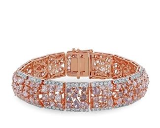 Lot 348 Fancy Pink Diamond Bracelet