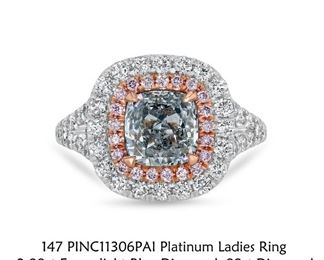 Lot 361 Fancy Blue Diamond Ring