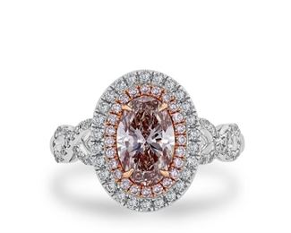 Lot 382 Fancy Pink Diamond Ring