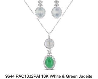Lot 9644 Jadeite Green  White Color Set  GIA