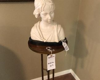 Bust with pedestal table