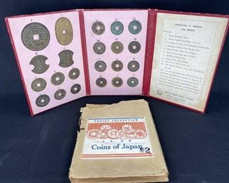 For your consideration is this Antique Coins of Japan Collection in Box.
Wow! Super rare and collectible set of Japanese antique coins.  Coins appear to be glued in.