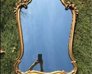 VINTAGE FRENCH WOOD MIRROR IN GOLD, PERFECT SHAPE