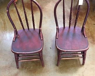 EARLY DARLING CHILD'S RED CHAIRS