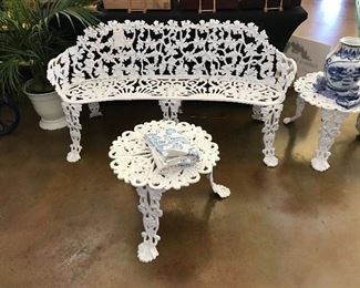 HEAVY VICTORIAN 3 SEATER BENCH