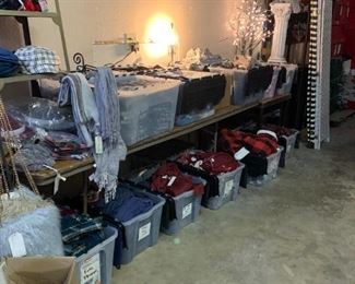 Just the beginning of the bins and bins of clothes