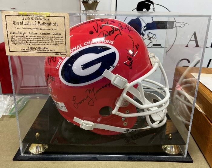Signed Ga Bulldog Helmet