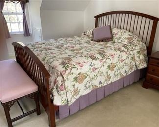 $600  MISSION STYLE QUEEN BED WITH ARCHED SLATTED HEADBOARD AND FOOTBOARD

WHY WE LOVE IT:

Mission Style Wooden Queen Bed with Arched Slatted Headboard and Footboard.  Finely designed queen Size Panel Bed gives a transitional look to your bedroom setting. Constructed from good quality wood to offer lasting durability and comes with the warm brown finish, This mission style panel bed features an arched slatted headboard and footboard while the exposed feet provide great support to the complete structure.

 DETAILS + DIMENSIONS:
 67W X 52H X 86.5L
 
CONDITION: This piece has been well cared for and is in very good condition with only minor signs of wear to be expected with use and age.  Please refer to photos for a more detailed look at condition.  We make every attempt to list and photograph any defects or signs of wear that are significant to this sale. 

 

LOCAL PICK UP ALEXANDRIA, VA.  BUYER IS RESPONSIBLE FOR ANY NECESSARY DISASSEMBLY AND ALL COSTS ASSOCIATED WITH SHIPPING OR PICK