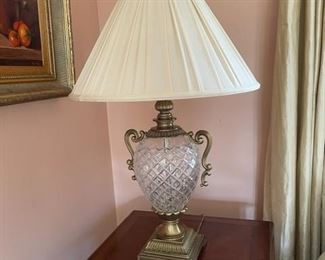 $400    FINE FRENCH CUT CRYSTAL AND ANTIQUE BRASS ORMOLU URN FOR TABLE LAMP

 WHY WE LOVE IT:

A lamped, urn vase, of  cut lead crystal and antiqued brass.  The crosscut-diamond body is flanked by scrolling handles raised on the antique bronze foot.

Original Price $693

 DETAILS + DIMENSIONS:

Crystal Lamp - cut lead crystal and antique brass 
31.5 h x 21.25 d inches


CONDITION: This piece is in good pre owned condition.  There are minor superficial signs of wear to be expected with use and age.  Please refer to photos for a more detailed look at condition.  We make every attempt to list and photograph any defects or signs of wear that are significant to this sale. 

 

LOCAL PICK UP ALEXANDRIA, VA.  BUYER IS RESPONSIBLE FOR ANY NECESSARY DISASSEMBLY AND ALL COSTS ASSOCIATED WITH SHIPPING OR PICK UP.  CONTACT US FOR SHIPPING RECOMMENDATIONS.