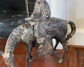 $150   WILDWOOD VINTAGE 2 PC CAST IRON ASIAN SCHOLAR ON HORSE SCULPTURE

 WHY WE LOVE IT:

Asian art is always a welcome addition to a room.  It lends a sense of history and culture to a room.  This piece depicts a scholar atop a horse.  The patina adds to it's beauty.

 DETAILS + DIMENSIONS:
 19T X 17L

CONDITION: This is a vintage piece that has been extremely well cared for and is in very good condition.  There may be minor superficial signs of wear to be expected with use and age. Please refer to photos for a more detailed look at condition.  We make every attempt to list and photograph any defects or signs of wear that are significant to this sale. 

 

LOCAL PICK UP ALEXANDRIA, VA.  BUYER IS RESPONSIBLE FOR ANY NECESSARY DISASSEMBLY AND ALL COSTS ASSOCIATED WITH SHIPPING OR PICK UP.