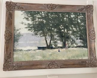 PAINTING 42.5 X 30 FRAME 35.5 X 23 ART                                    
                                                                                            CONDITION: Painting has been very well cared for and is in good condition.  Please refer to photos for a more detailed look at condition.  We make every attempt to list and photograph any defects or signs of wear that are significant to this sale. 
LOCAL PICK UP ALEXANDRIA, VA.  BUYER IS RESPONSIBLE FOR ANY NECESSARY DISASSEMBLY AND ALL COSTS ASSOCIATED WITH SHIPPING OR PICK UP.