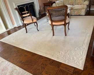 $500   MASLAND RUG #7-66 ALABASTER/SHARKETOOTH EMBOSSED BORDER AREA RUG

 WHY WE LOVE IT:

The color and texture of this rug evokes images of Hollywood glamour, with its sophisticated solid tone on tone pattern created with the look and feel of silk. The soft, elegant rug is as practical as it is beautiful.  Dry cleaning recommended. 

 DETAILS + DIMENSIONS:

8'6" x 10'
Pad included
Original price $4408
 

CONDITION: This is a vintage piece that has been extremely well cared for and is in very good condition.  There may be minor superficial signs of wear to be expected with use and age, it is in need cleaning.  Please refer to photos for a more detailed look at condition.  We make every attempt to list and photograph any defects or signs of wear that are significant to this sale. 

 

LOCAL PICK UP ALEXANDRIA, VA.  BUYER IS RESPONSIBLE FOR ANY NECESSARY DISASSEMBLY AND ALL COSTS ASSOCIATED WITH SHIPPING OR PICK UP.  CONTACT US FOR SHIPPING RECOMMENDATIONS.