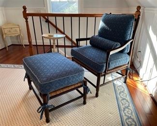 $500 CR LAINE FRENCH COUNTRY LADDERBACK /RUSH SEAT CAPTAINS CHAIR & OTTOMAN

 WHY WE LOVE IT:

This Country French Ladderback style lounge chair by CR Laine comes with custom cushions and matching ottoman to create a beautiful cozy corner.  The rush seat is in perfect condition and is equally as attractive without the cushion!

 DETAILS + DIMENSIONS:

Chair: original $1262
39w x 30d x 39h 
arm = 24h  in
Fruitwood finish
Ottoman: original $755
29w x 21d x 21h
 
CONDITION: These pieces have remained protected with custom cushions and chair, ottoman and cushions are in excellent condition.  Please refer to photos for a more detailed look at condition.  We make every attempt to list and photograph any defects or signs of wear that are significant to this sale. 

 

LOCAL PICK UP ALEXANDRIA, VA BUYER IS RESPONSIBLE FOR ANY NECESSARY DISASSEMBLY AND ALL COSTS ASSOCIATED WITH SHIPPING OR PICK UP. CONTACT US FOR SHIPPING RECOMMENDATIONS