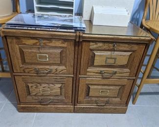 TWO LOCKING FILE CABINETS