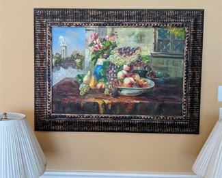 LARGE OIL STILL LIFE PAINTING