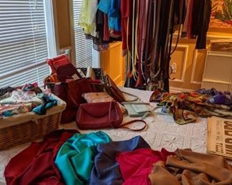 LOTS OF CLOTHES, SCARVES, & PURSES